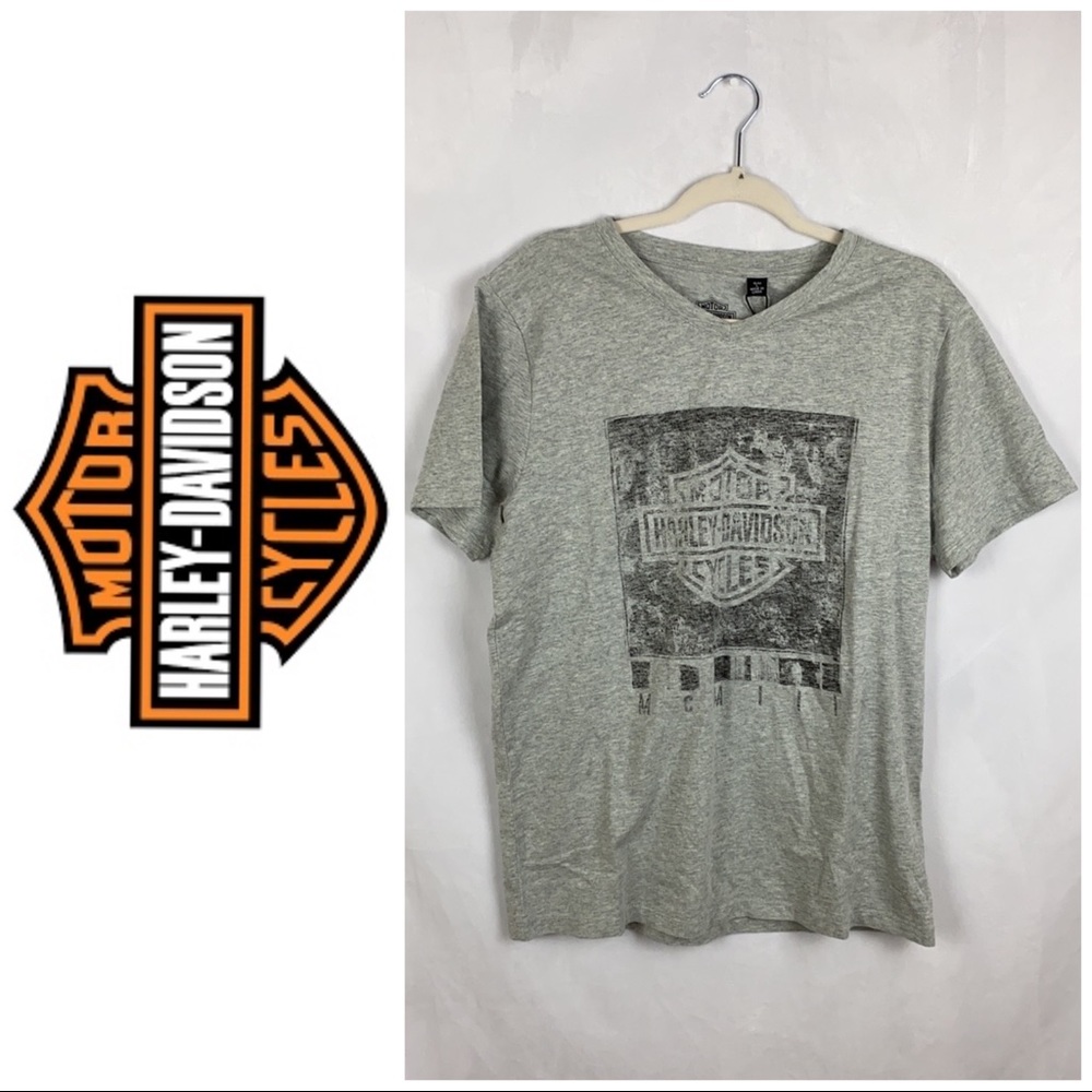 NWT Harley-Davidson Graphic Distressed Gray Tee
